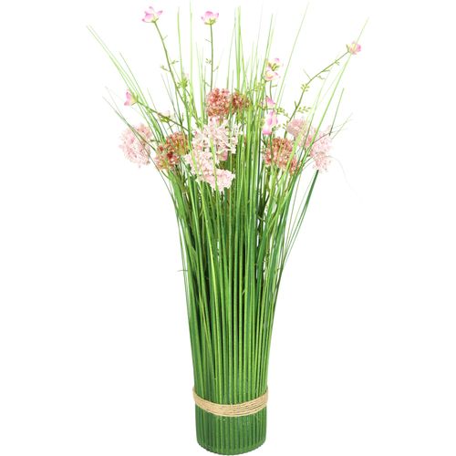 4019844815455 - IGEA Kunstpflanze »Künstlicher Grasbund mit Blüten« Grasbusch Deko Kunstblumen Kunstgras Grünpflanze Gräser Sträucher
