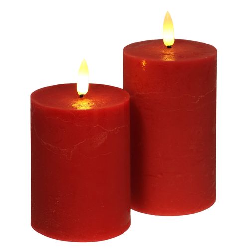 4019844816834 - IGEA LED-Kerze »LED Echtwachskerze 2er Set« Mit Timer Flackernd Stumpenkerze Adventskerzen Adventskranz