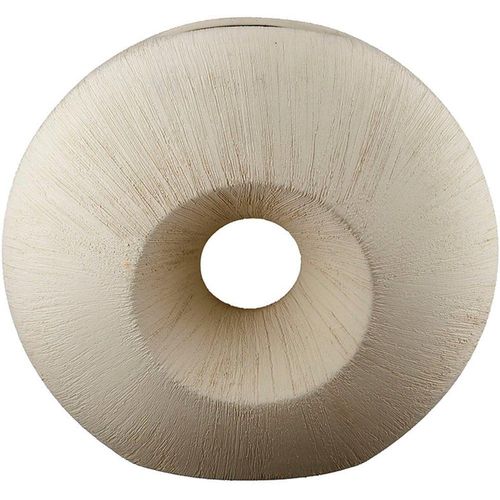 4063387341636 - GILDE Tischvase Bologna Dekovase (1 St) Vase aus Keramik mit gekratzer Oberflächenstruktur weiß