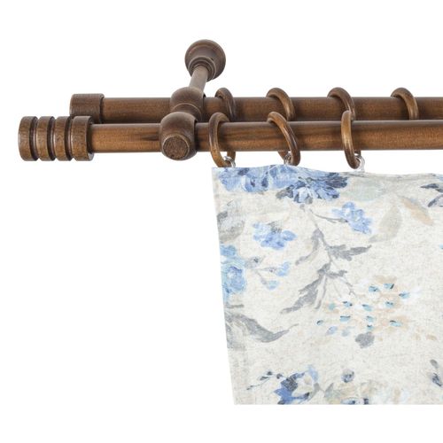 5949127112782 - Gardinenstange »Pisa« 2 läufig-läufig Fixmass 28 mm Holz verschiedene Längen und Farben Komplettset