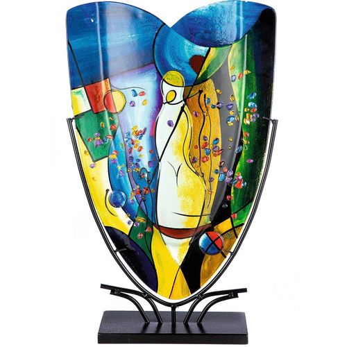 4063387524350 - Tischvase CASABLANCA BY GILDE Magic Dekovase Vasen Gr B H T 35 cm x 58 cm x 10 cm bunt Weitere Weihnachtsdeko Vase aus Glas mit schwarzem Metallfuß