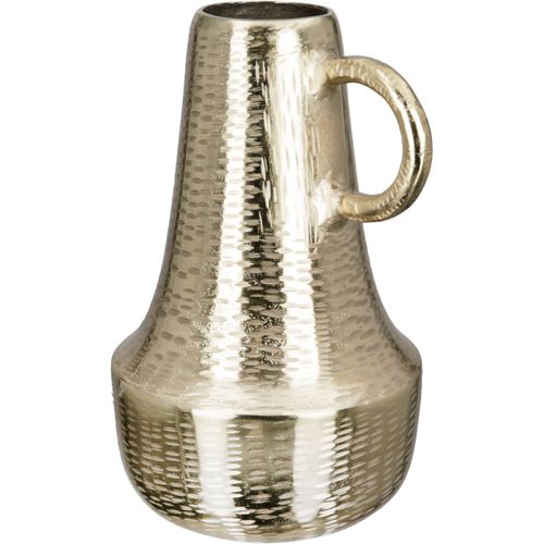 4063387691526 - GILDE Tischvase Lola in Krugform Dekovase (1 St) Vase aus Aluminium mit geritzter Oberflächenstruktur Höhe ca 30 cm goldfarben