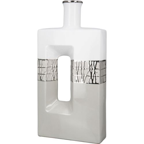 4063387474211 - Tischvase GILDE Cabrera Vasen Gr B H T 1750 cm x 3750 cm x 650 cm grau (silberfarben taupe weiß) Blumenvasen Vase aus Keramik 4063387474211 - Tischvase GILDE Cabrera Vasen Gr B H T 1750 cm x 3750 cm x 650 cm grau (silberfarben taupe weiß) Blumenvasen Vase aus Keramik