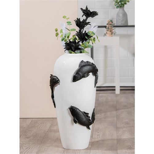 4063387528778 - Bodenvase CASABLANCA BY GILDE Vase Koi\ weiß Vasen B H T 35cm x 73cm x 35cm B35cm H73cm T35cm