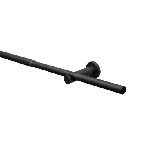 4003018363880 - Gardinenstange Set Sol 1-Lauf schwarz (schwarz nickel) Ø19mm Metall Gardinenstangen mit Bohren Wandmontage Metall Gardinenstangen Set aus Metall