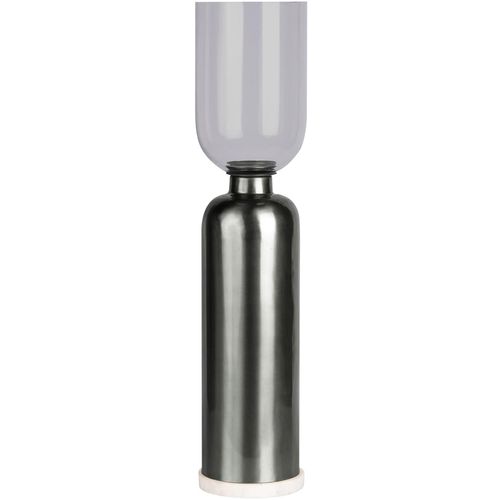4063074547341 - Kerzenhalter KAYOOM Bodenkerzenhalter Shyam 225 schwarz B16cm Kerzenhalter Bodenkerzenhalter aus Metall Marmor-Sockel Windlicht aus Glas