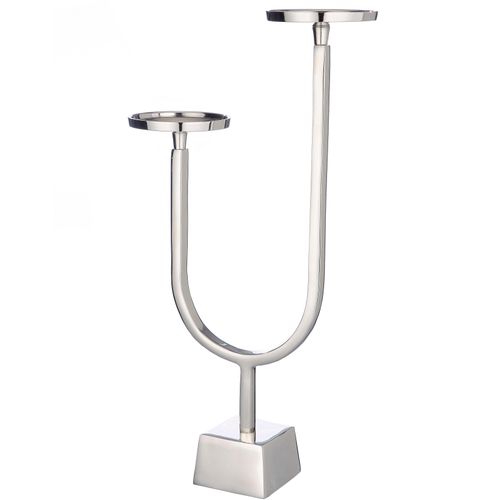 4063387691885 - Kerzenständer GILDE Kerzenleuchter Nello Höhe ca 55 cm silber (silberfarben) B32cm H55cm T115cm Aluminium Kerzenhalter 2-flammig Stumpenkerzenhalter aus Aluminium 4063387691885 - Kerzenständer GILDE Kerzenleuchter Nello Höhe ca 55 cm silber (silberfarben) B32cm H55cm T115cm Aluminium Kerzenhalter 2-flammig Stumpenkerzenhalter aus Aluminium