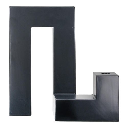 4063387344101 - Tischvase GILDE Kerzenleuchter-Vase Patras schwarz B30cm H315cm T125cm Keramik Vasen