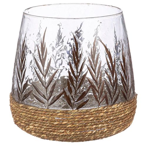 4063387514375 - GILDE Teelichthalter »Kerzenhalter Greenery« (1 St) Teelichtleuchter 1-flammig aus Glas Höhe ca 20 cm