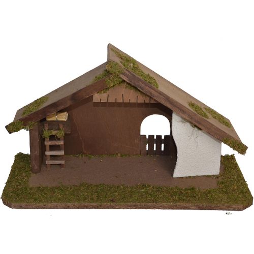 4251020710011 - Krippe ALFRED KOLBE Weihnachtsdeko Weihnachtskrippen braun (braun natur) Weihnachtskrippen Weihnachtsdörfer aus Holz 37x17x22 cm für Figuren bis 9 cm Höhe