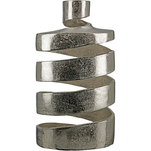 4063387678954 - Dekovase GILDE Twister Vasen Gr B H T 1800 cm x 3550 cm x 1150 cm silberfarben Blumenvasen aus Aluminium Höhe ca 35 cm