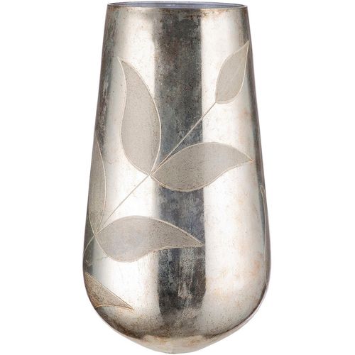 4063387511503 - GILDE Tischvase Bosque Dekovase (1 St) Vase aus Glas mit Blattmotiv Höhe ca 46 cm silberfarben 4063387511503 - GILDE Tischvase Bosque Dekovase (1 St) Vase aus Glas mit Blattmotiv Höhe ca 46 cm silberfarben