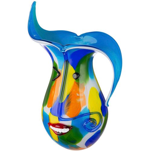 4063387518953 - Casablanca by Gilde Tischvase Glasart Designvase Augusto aus Glas (1 St) durchgefärbt handgearbeitet und mundgeblasen bunt|rot
