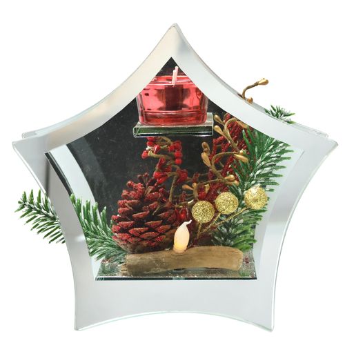 4019844671273 - IGEA Teelichthalter »Deko-Objekt mit LED Licht und Teelichtkerze« (1 St) Tanne Zapfen Beeren LED-Kerze Kerzenhalter Weihnachtsdeko Dekoobjekt