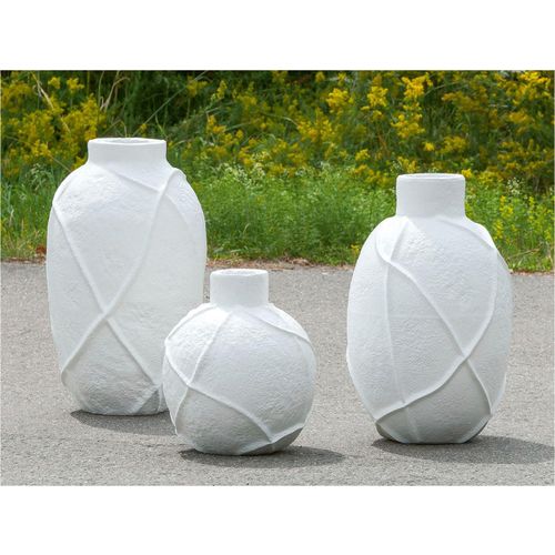 4063387526859 - Bodenvase GILDE Vase Linhas weiß H 575cm weiß Vasen B H T 36cm x 575cm x 36cm B36cm H575cm T36cm