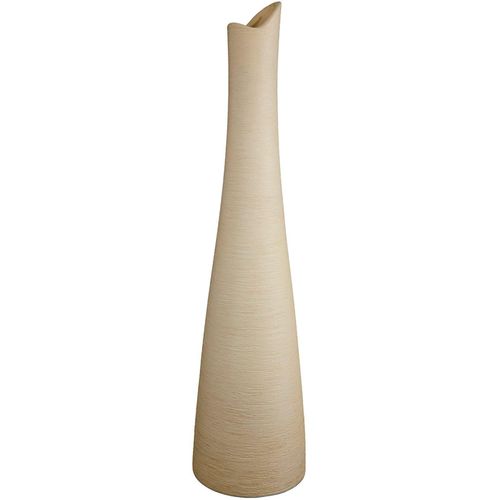 4063387341667 - GILDE Tischvase Bologna für langstilige Blumen Dekovase (1 St) Vase aus Keramik mit gekratzer Oberflächenstruktur weiß