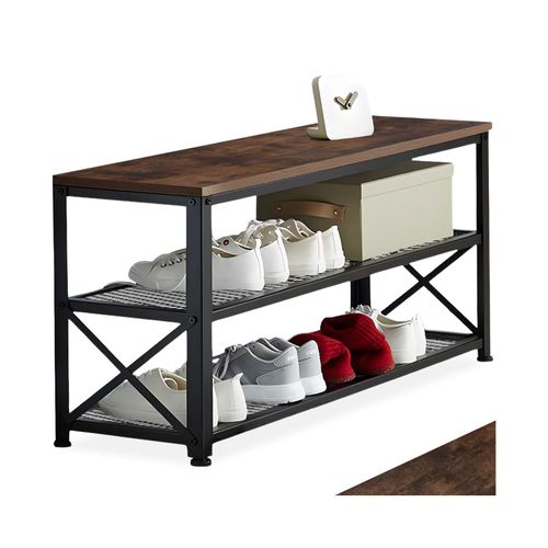 4061173205964 - tectake® Schuhregal Industrial Style Ablage und 2 Gitterablagen 101 x 305 x 455 cm 4061173205964 - tectake® Schuhregal Industrial Style Ablage und 2 Gitterablagen 101 x 305 x 455 cm