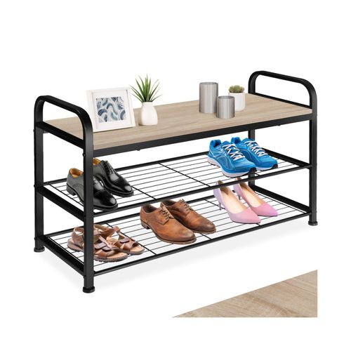 4061173205933 - tectake® Schuhregal Industrial Style Ablage und 2 Gitterablagen 91 x 36 x 55 cm