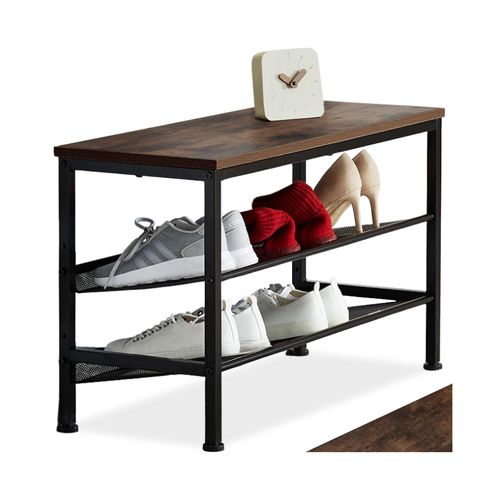 4061173205988 - tectake® Schuhregal Industrial Style Ablage und 2 Gitterablagen 755 x 305 x 455 cm