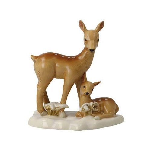 4005169364693 - Weihnachtsfigur GOEBEL Tierfigur - Rehe im Schnee Höhe ca 14 cm Dekofiguren Gr B H T 8 cm x 14 cm x 125 cm bunt Weihnachtsengel Weihnachtsfiguren Sammlerfigur Weihnachtsdeko Dekofigur aus Steingut