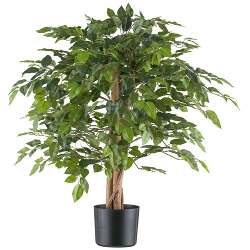 4064118241997 - Kunstpflanze CREATIV GREEN Ficus benjamina grün H85cm Kunststoff Kunstpflanzen mit Naturstamm