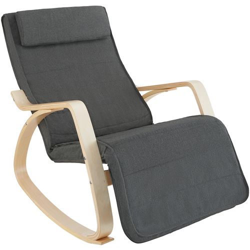 4061173077967 - tectake® Schaukelstuhl mit Armlehnen Gestell aus Birkenholz 150 kg 67 x 115 x 86 cm