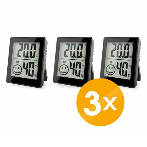4005197640967 - 3x Thermo- Hygrometer 3er Set mit Smiley-Komfortanzeige 4005197640967 - 3x Thermo- Hygrometer 3er Set mit Smiley-Komfortanzeige