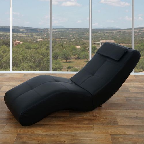 4052826168842 - Relaxliege Forli II Recamiere Chaiselongue 76x67x168cm ~ Kunstleder schwarz