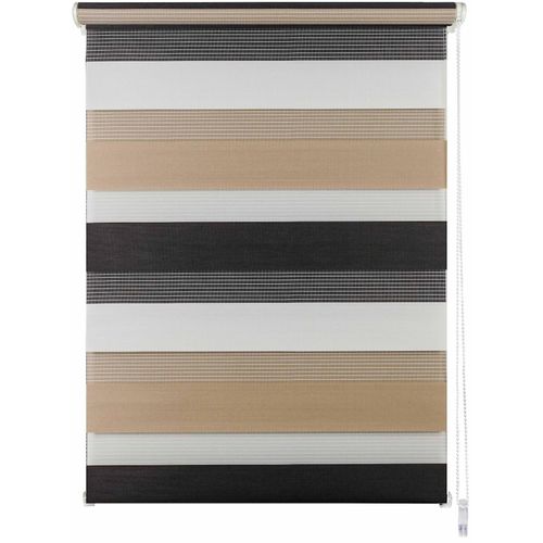 4040255301909 - Ondeco Doppelrollo Just Triple Klemmfix Seitenzugrollo Blickdicht Klemmfix Farbe Cappuccino Größe 80x210 cm