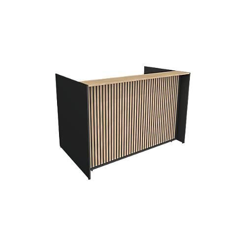 4044917453333 - Theke Marino klein für 1 Person elektrisch höhenverstellbar Memorypanel Akustikpaneele Kabeldurchlass Holz Eiche-Dekor anthrazit