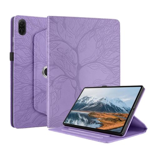 4255785142896 - Für Honor Pad X8a 11 Zoll 360 Grad Baum Motiv Kunstleder Tasche Lila
