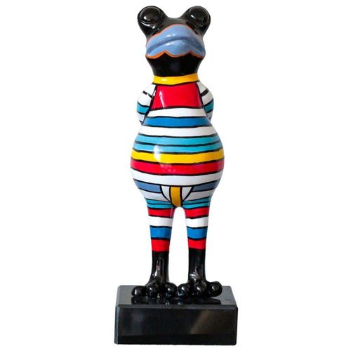 4050743056082 - Skulptur GESTREIFTER FROSCH (LBH 34x12x12 cm) LBH 34x12x12 cm bunt