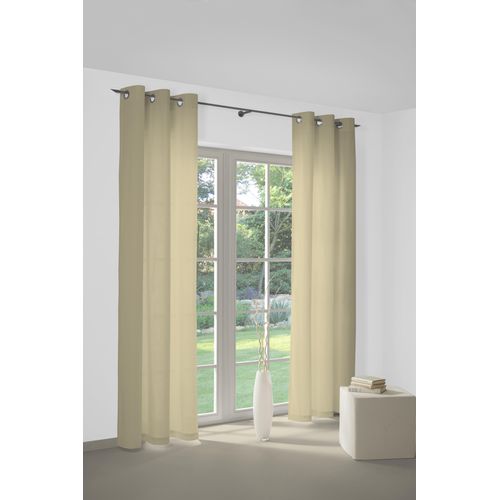 4004567142711 - Vorhang WIRTH WirthNatur Gardinen Gr 145 cm Ösen 130 cm grau (taupe) Ösen Gardine 2-lagig