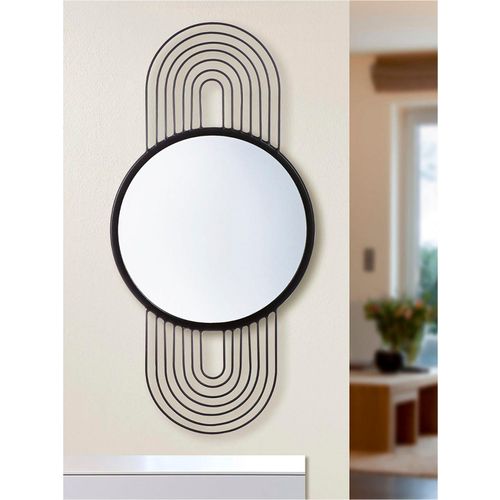 4063387557051 - Dekospiegel GILDE Spiegel Swipe schwarz B30cm H62cm T2cm Metall Spiegel