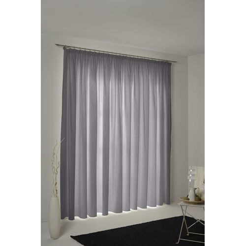 4004567142360 - Vorhang WIRTH WirthNatur Gr 1 grau (dunkelgrau) Gardinen 145cm Kräuselband 127cm Baumwolle 2-lagig B127cm H145cm