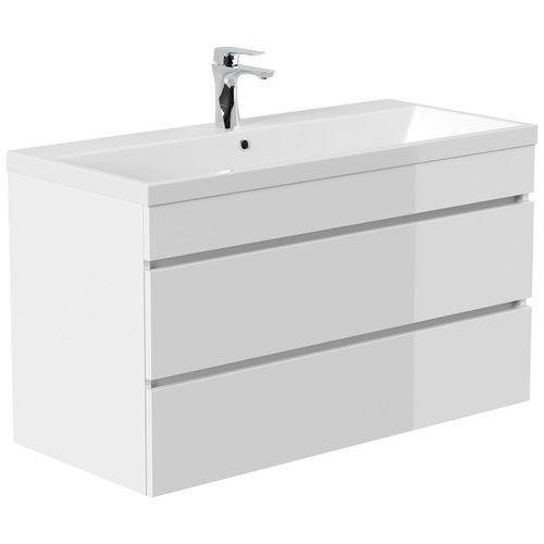4251982673782 - Badmöbel Fellini 100 SoftClose weiss hochglanz mit grifflosen Schubladen 4251982673782 - Badmöbel Fellini 100 SoftClose weiss hochglanz mit grifflosen Schubladen