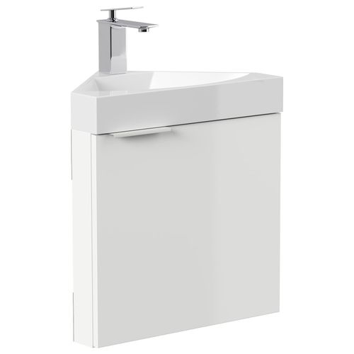 4251982674086 - Gäste WC Eckbadmöbel Delta Slimline Gästebad SoftClose weiß hochglanz 4251982674086 - Gäste WC Eckbadmöbel Delta Slimline Gästebad SoftClose weiß hochglanz