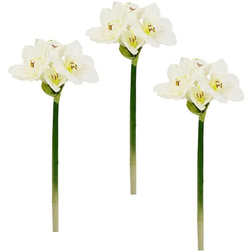 4019844791421 - Kunstblume IGEA Amaryllis weiß B18cm H65cm L12cm Obermaterial 90% Polyester 10% Kunststoff Kunstpflanzen Kunst-Stielblume 3er Set