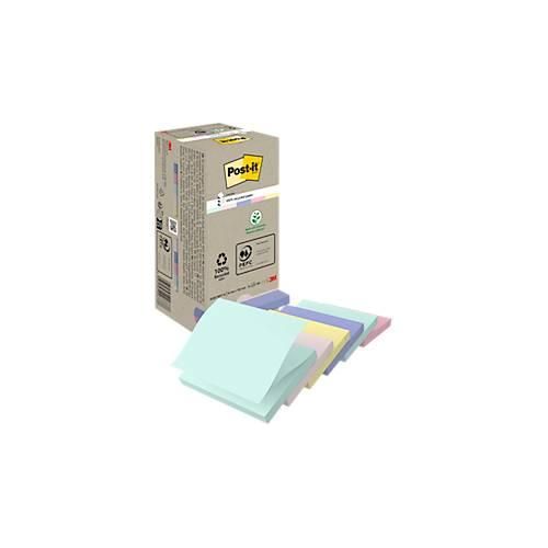4054596926738 - Post-it® Haftnotizen Recycling Z-Notes R330-1RPT B 76 x T 76 mm PEFC®-Papier farbig 16 Blöcke 100 Blatt Block