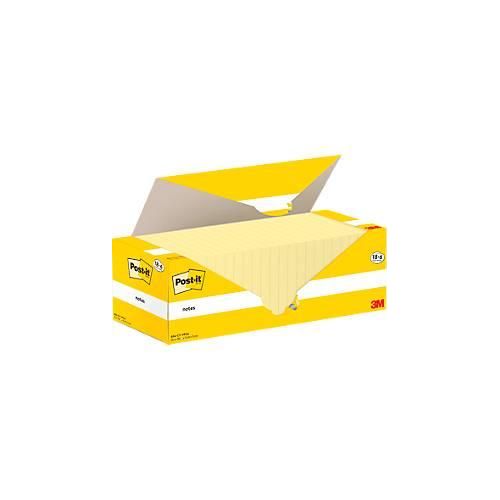 4064035128074 - Post-it® Haftnotizen Notes 654-CY-VP24 B 76 x T 76 mm PEFC®-Papier gelb 18 + 6 Blöcke gratis 100 Blatt Block