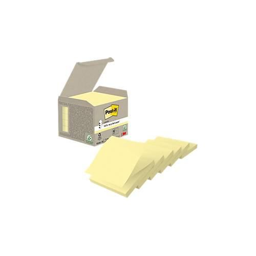 4054596723221 - Post-it® Haftnotizen Recycling Z-Notes R330-1B B 76 x T 76 mm PEFC®-Papier gelb 6 Blöcke 100 Blatt Block