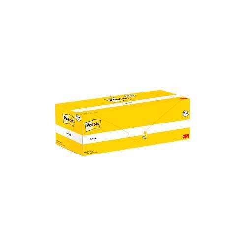 4064035128081 - Post-it® Haftnotizen Notes 655-CY-VP24 B 127 x T 76 mm PEFC®-Papier gelb 18 + 6 Blöcke gratis 100 Blatt Block