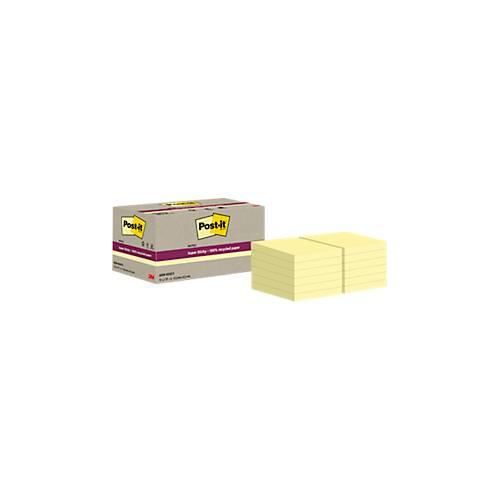 4064035060015 - Post-it® Haftnotizen Super Sticky Recycling Notes 622 RSS12CY B 476 x T 476 mm PEFC®-Papier gelb 12 Blöcke 70 Blatt Block