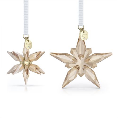 9009657018247 - Dekohänger SWAROVSKI Sammelfigur Multipack Annual Edition Festive 3D Ornament Set 2025 gold (goldfarben weiß) Dekohänger Kristallglas Metall Baumwolle Kristall