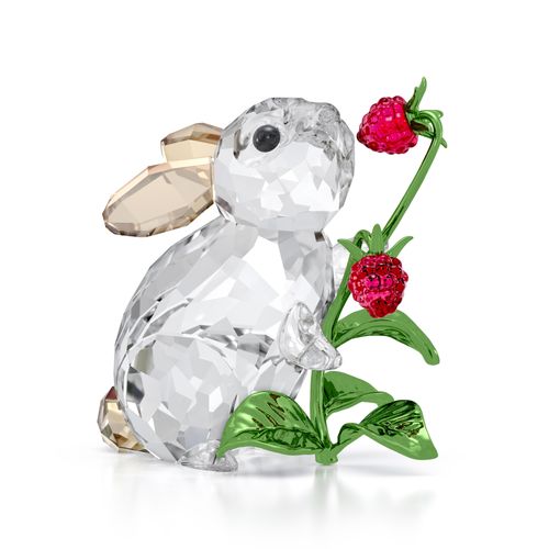 9009657024378 - Tierfigur SWAROVSKI Dekofigur Kristallfigur Sammelfigur Idyllia Hase und Himbeeren kristallweiß goldfarben rot grün schwarz Dekofiguren Ø Hase und Himbeeren Kristall Metall