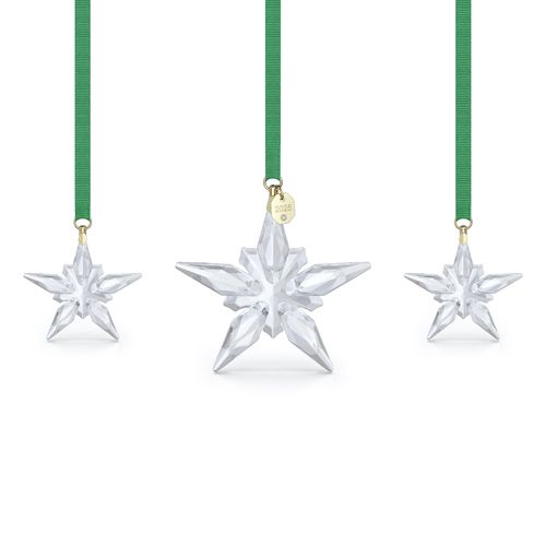 9009657018544 - Dekohänger SWAROVSKI Kristallfigur Sammelfigur Multipack Annual Edition Ornament Set 2025 grün (kristallweiß goldfarben grün) Dekohänger Kristallglas Metall Baumwolle Kristall