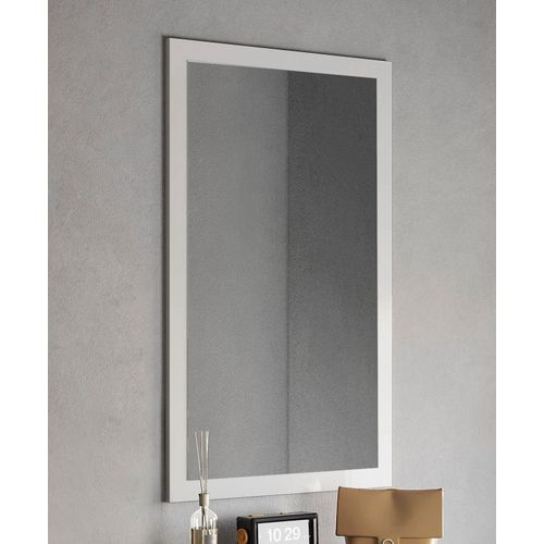 4069745095487 - Garderobenspiegel INOSIGN Breite x Höhe 110 x 68 cm mit Rahmen Weiss Hochglanz Lack weiß hochglanz lack spiegel B110cm H68cm T2cm FSC-zertifizierter Holzwerkstoff Spiegel passend zur Garderobe Smile + Hamburg längs u quer hängen