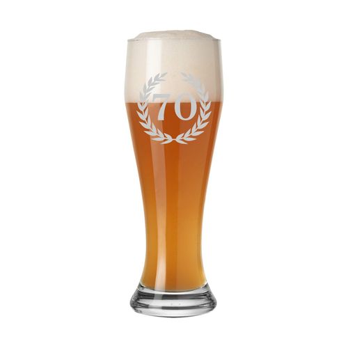 4262418971990 - LUXENTU Weizenbierglas mit Gravur 70 Jubiläum 05 l
