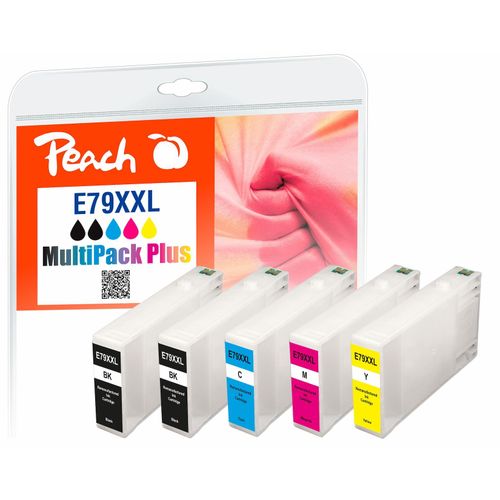 7640173430513 - E79 XXL 5 Druckerpatronen XXL (2*bk c m y) ersetzt Epson No 79XXL C13T78954010 für zB Epson WorkForce Pro WF -5100 (wiederaufbereitet)