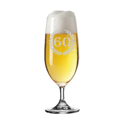 4262418972409 - LUXENTU Biertulpe Pilsglas mit Gravur 60 Jubiläum 360 ml